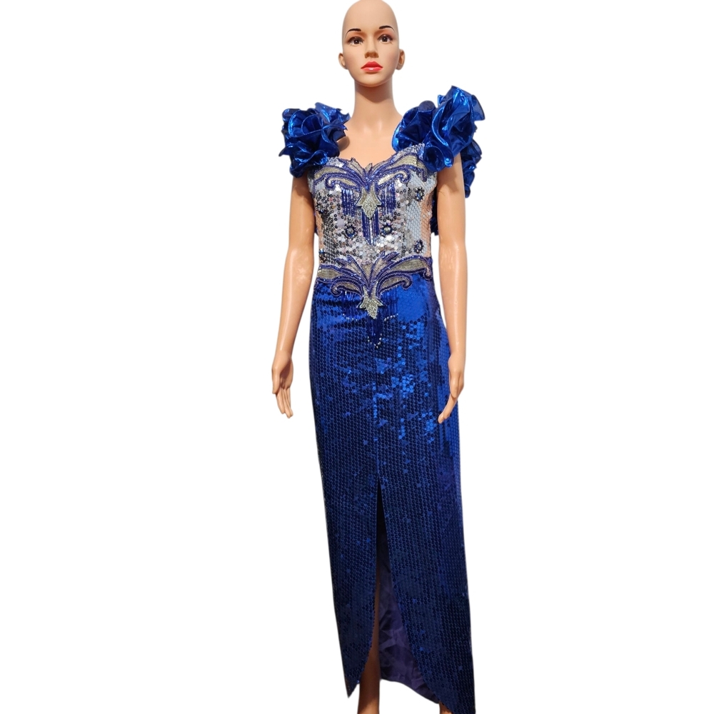 Vintage Alyce Designs Sequin Evening Gown Sz 8 - Picture 2 of 7
